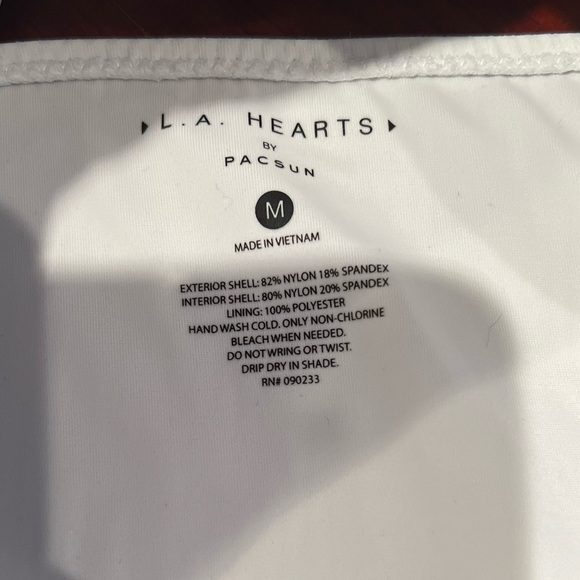 White ribbed bikini / bandeau white bikini / LA Hearts bikini - Picture 4 of 4